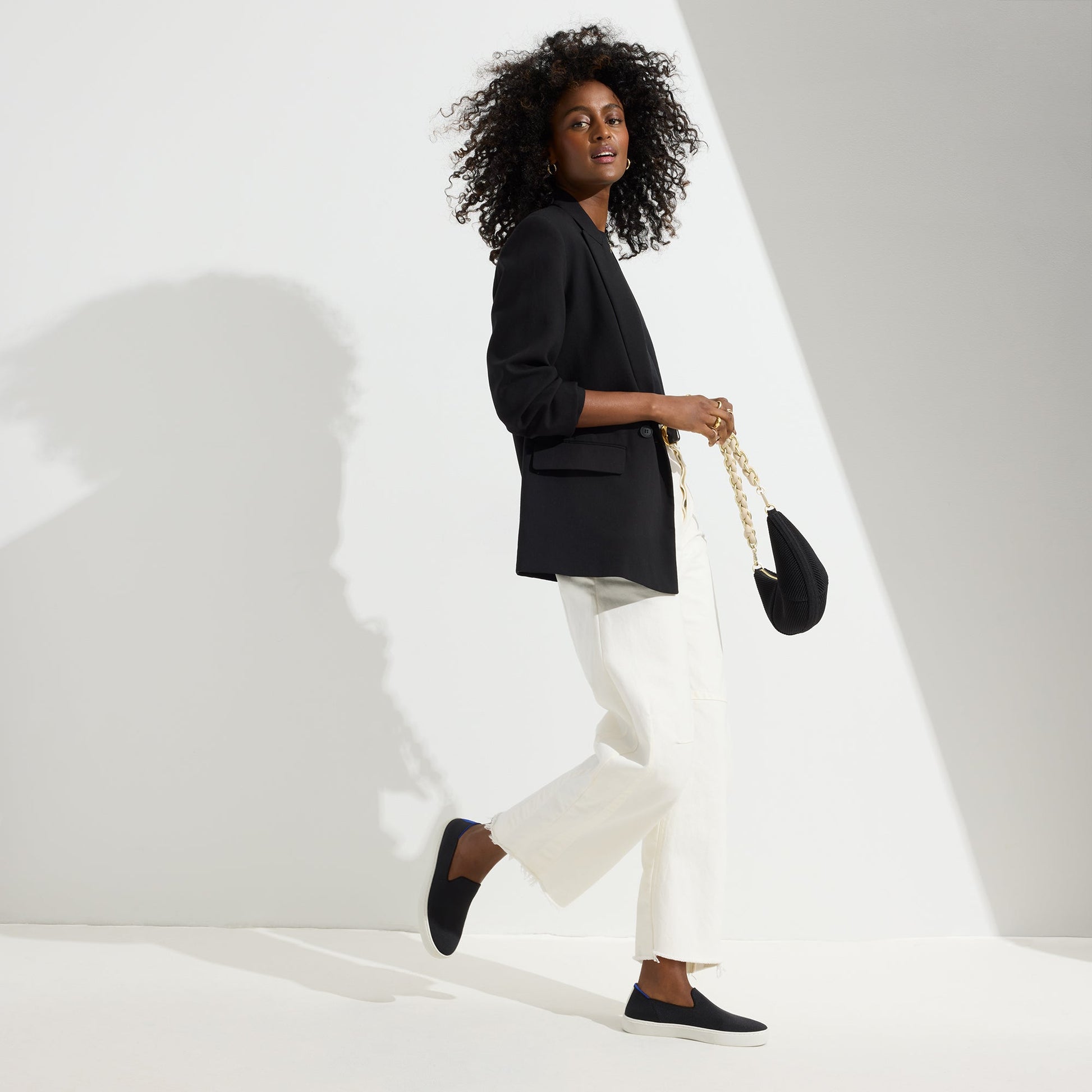 Rothy's The Original Slip On Sneaker in Black Solid