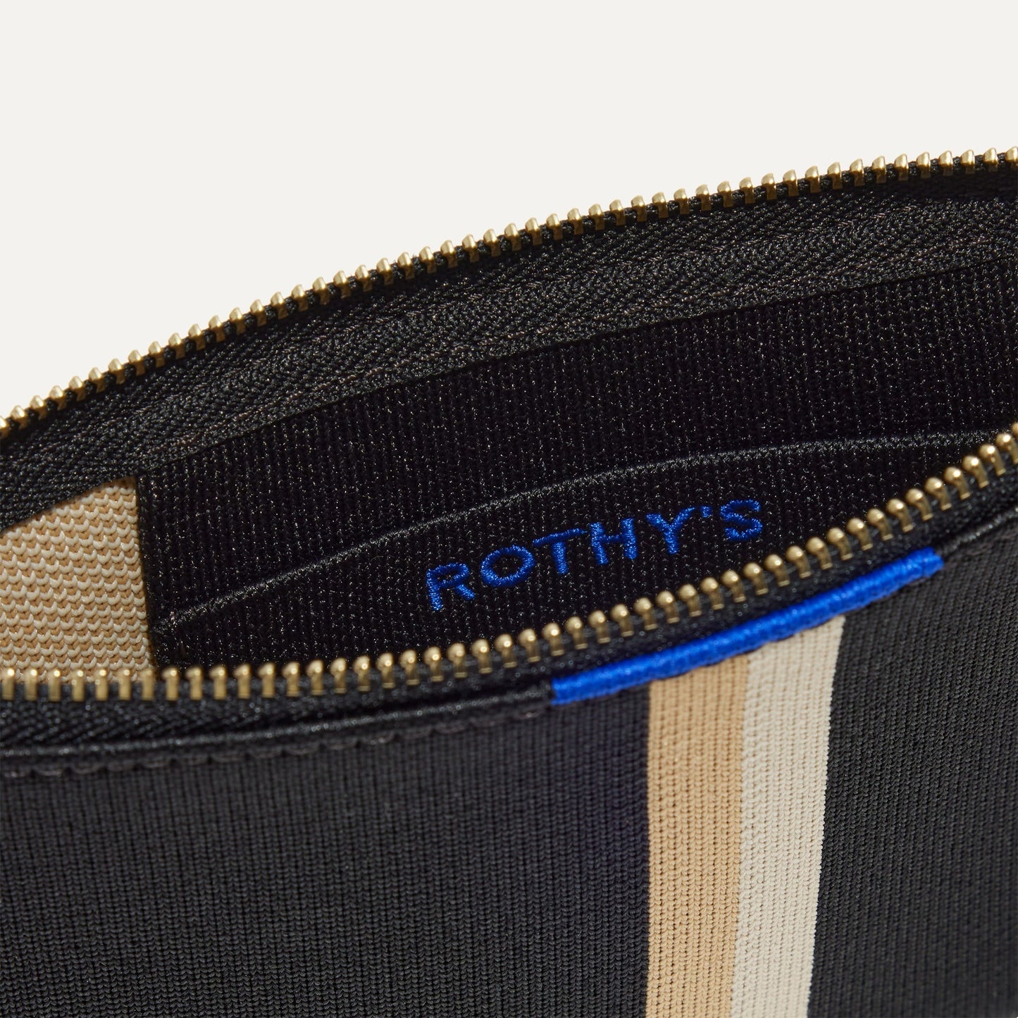 Rothy's Wallet Wristlet in Black Portobello Stripe