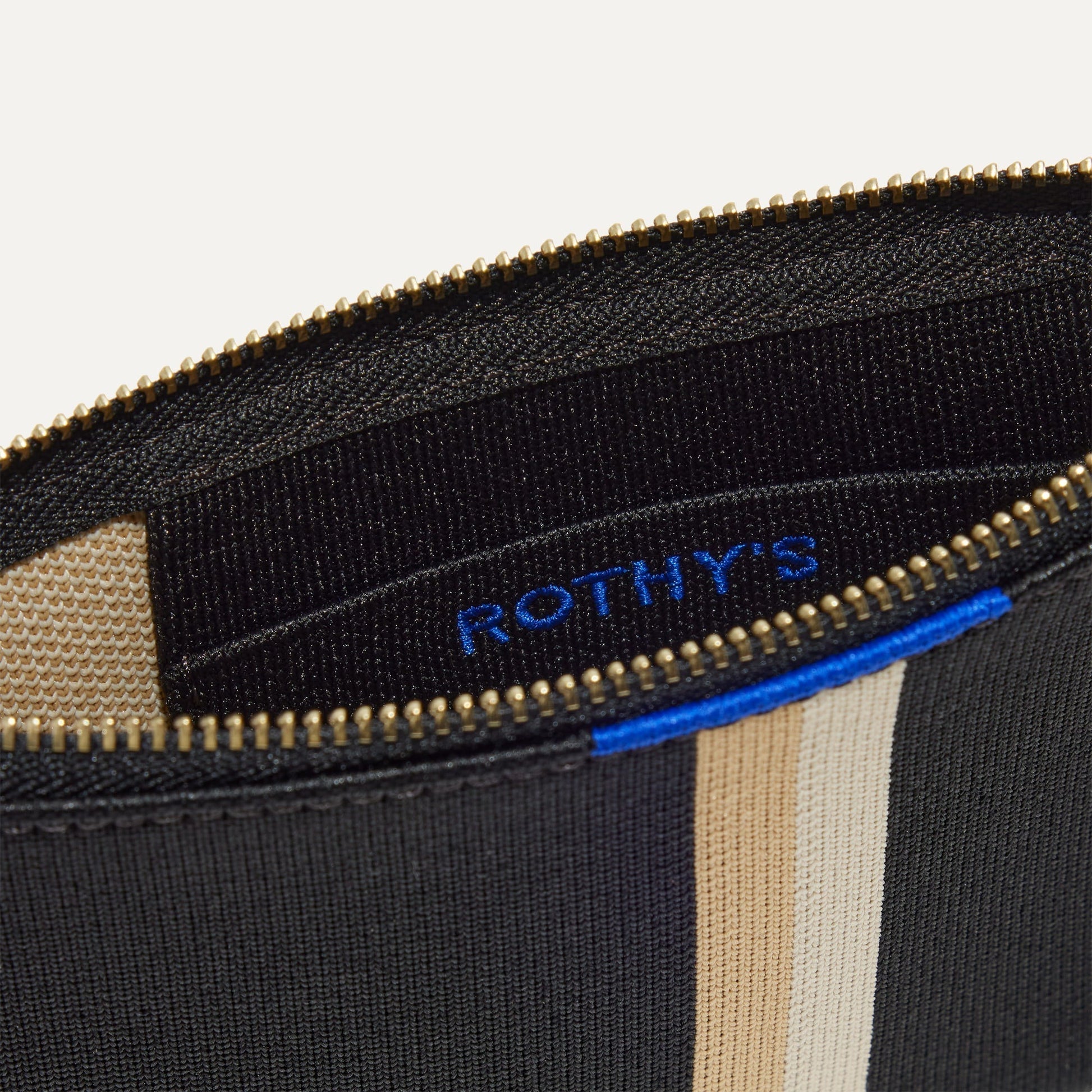 Rothy's Wallet Wristlet in Black Portobello Stripe