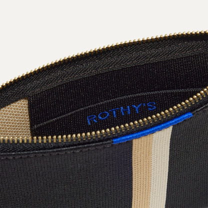 Rothy's Wallet Wristlet in Black Portobello Stripe