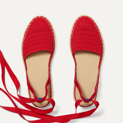 Rothy's The D'Orsay Espadrille in Bright Red Crochet