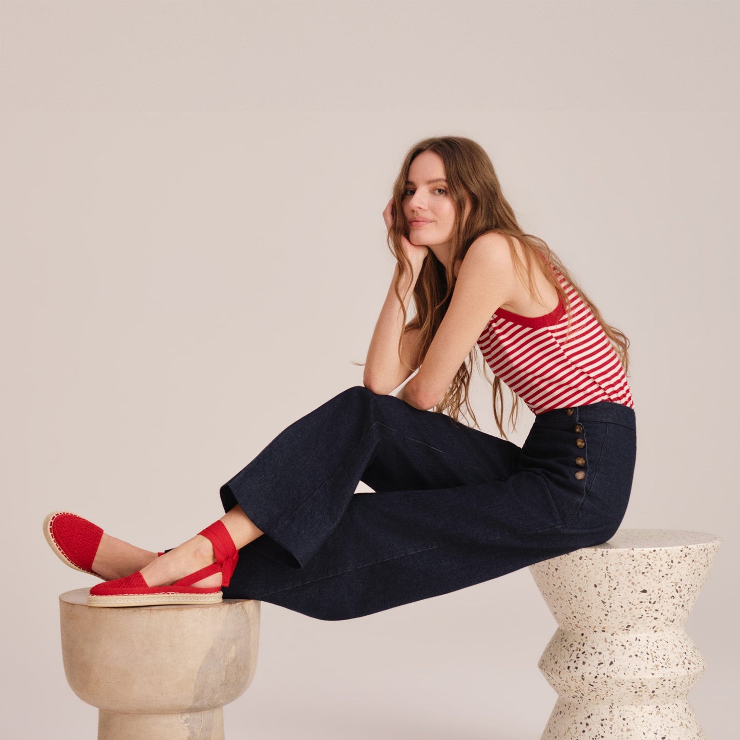 Rothy's The D'Orsay Espadrille in Bright Red Crochet