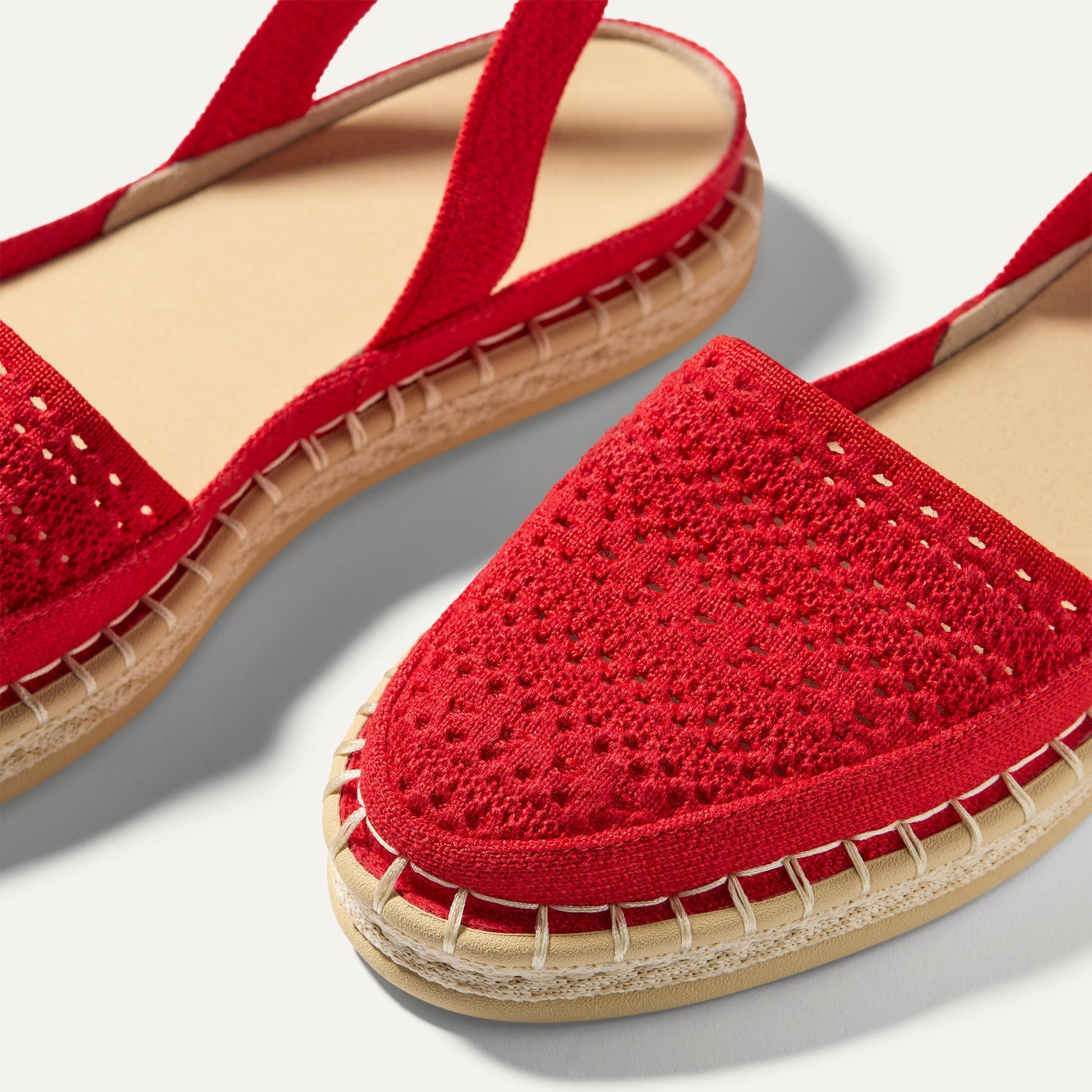 Rothy's The D'Orsay Espadrille in Bright Red Crochet