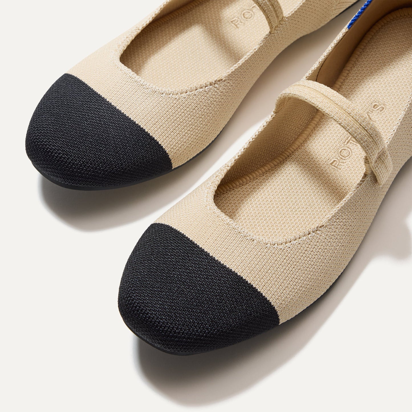 Rothy's The Square Mary Jane in Cream Captoe
