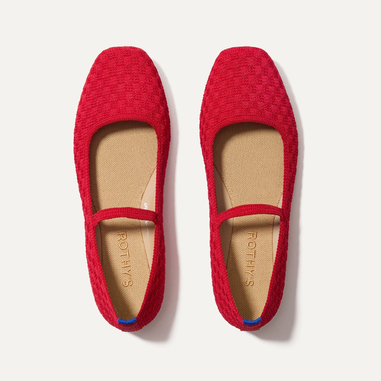 Rothy's The Max Square Mary Jane in Red Crisp Basketweave