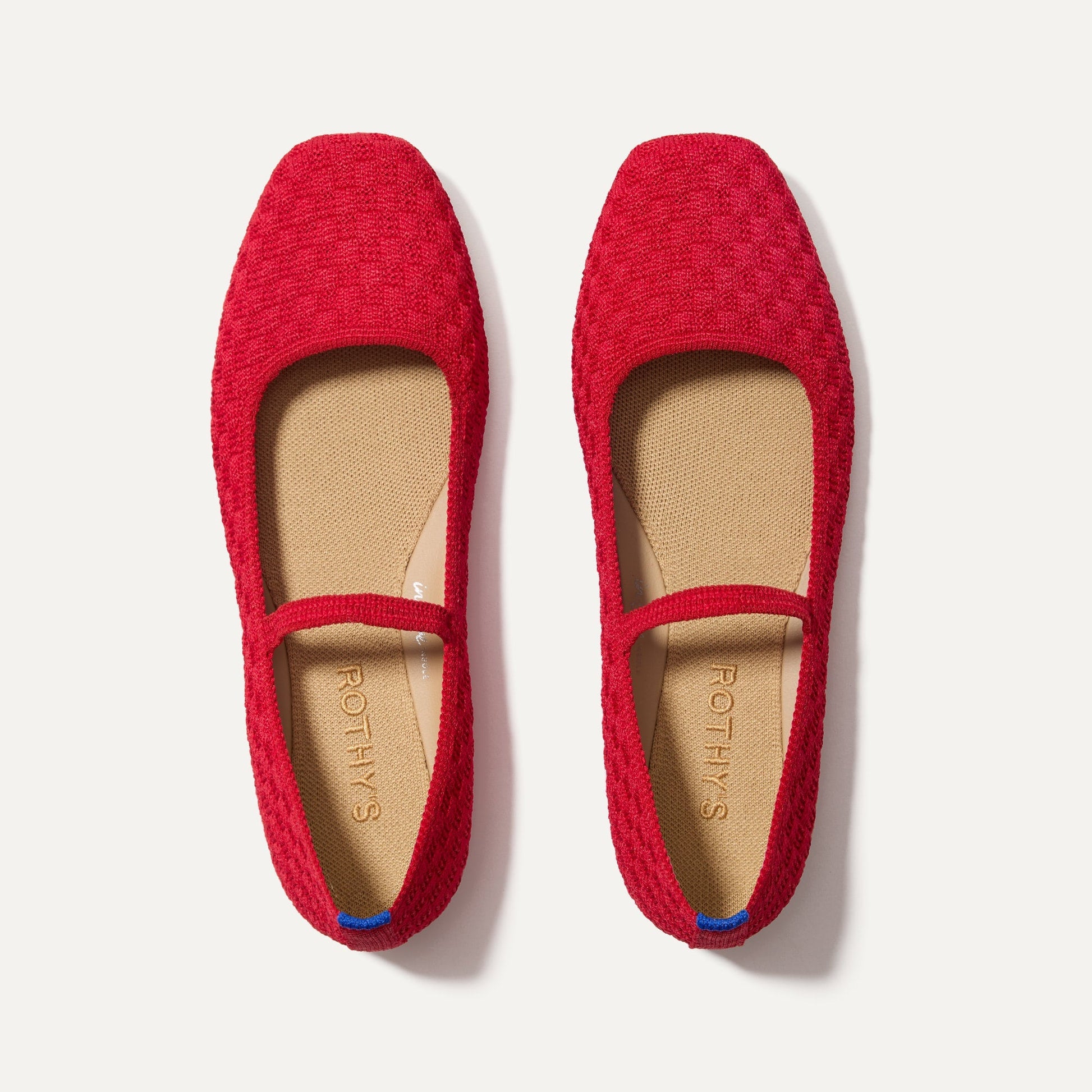 Rothy's The Max Square Mary Jane in Red Crisp Basketweave