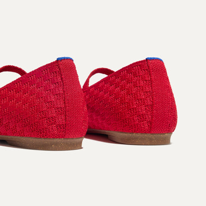 Rothy's The Max Square Mary Jane in Red Crisp Basketweave