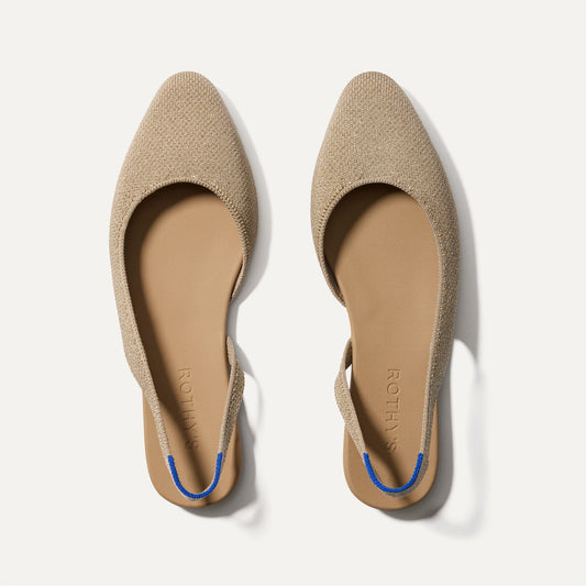Rothy's The Almond Slingback in Metallic Prosecco