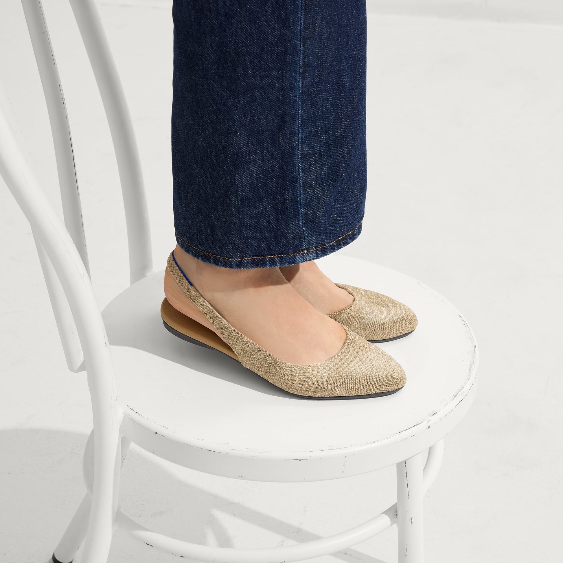 Rothy's The Almond Slingback in Metallic Prosecco