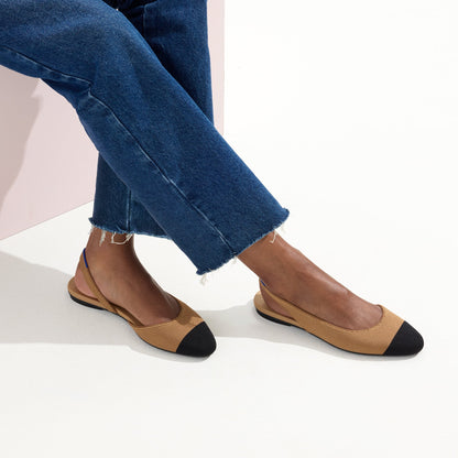 Rothy's The Almond Slingback in Tawny Captoe
