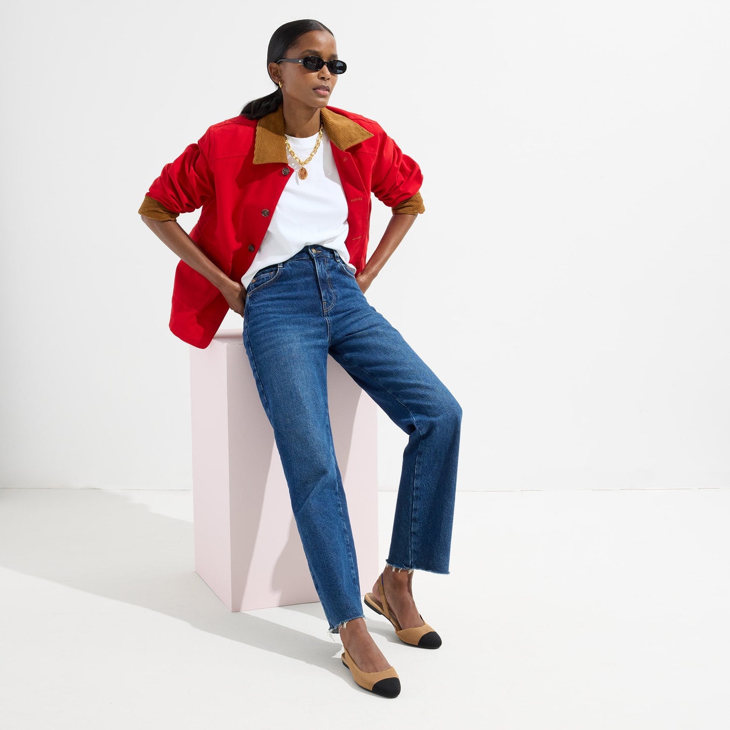 Rothy's The Almond Slingback in Tawny Captoe