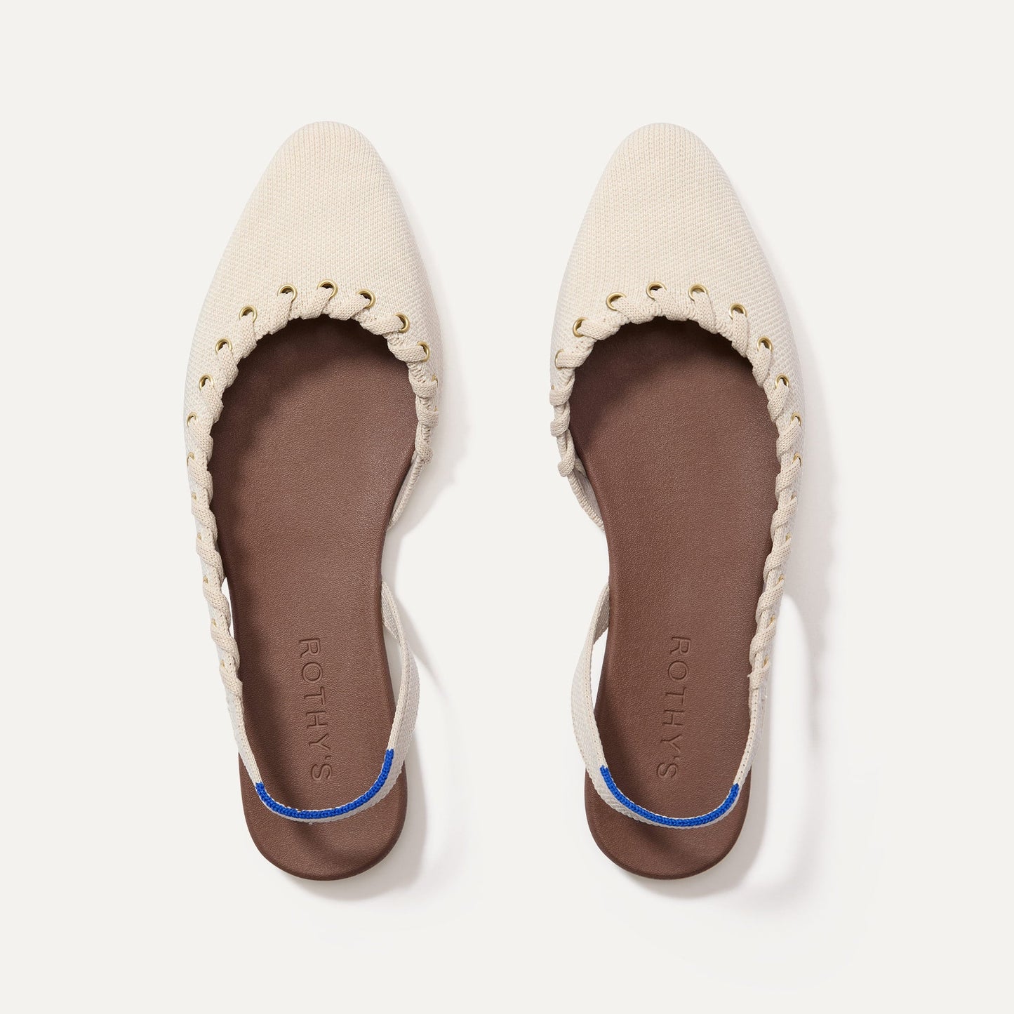 Rothy's The Almond Slingback in Eyelet Ivory