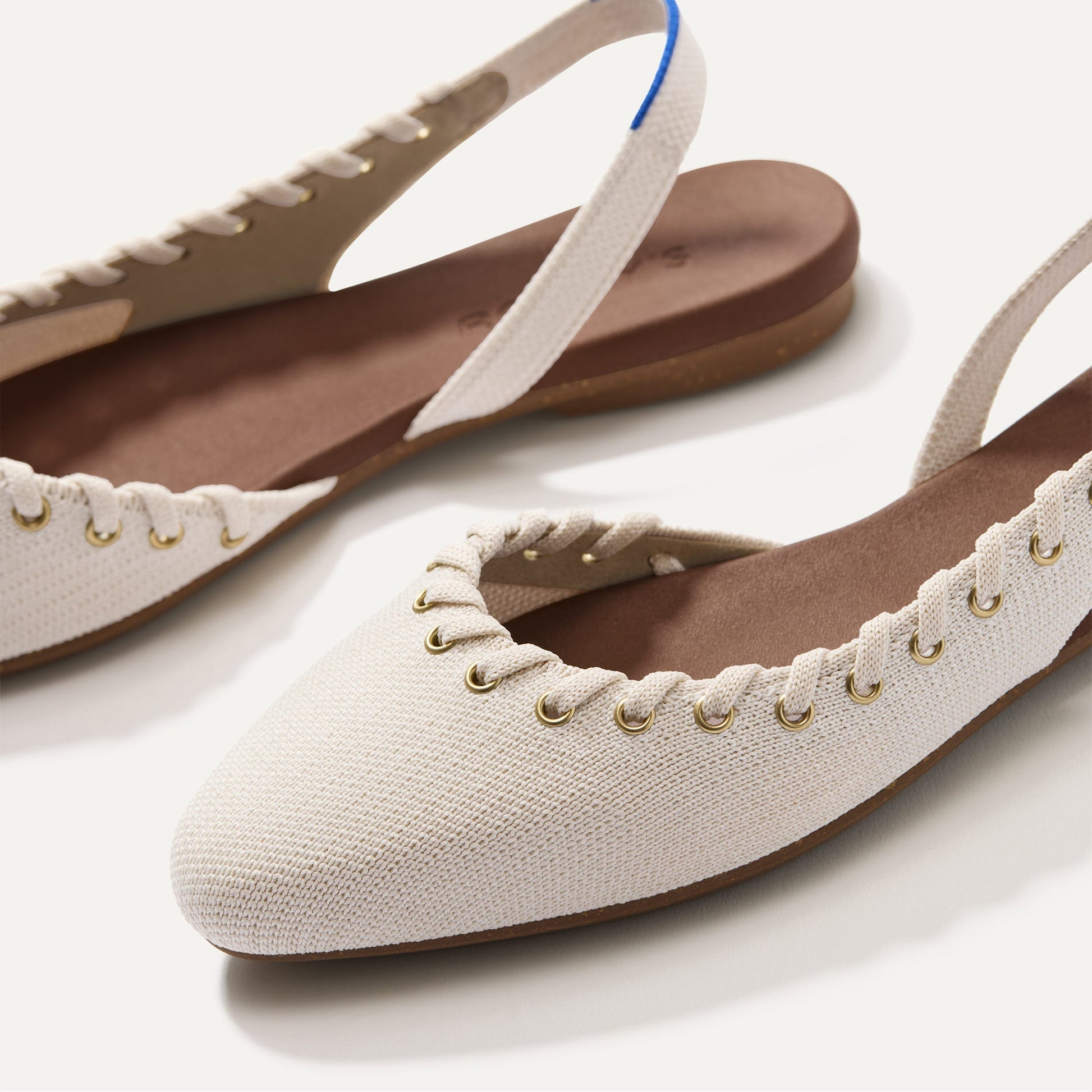 Rothy's The Almond Slingback in Eyelet Ivory