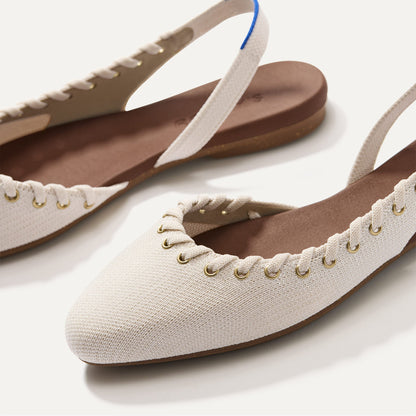 Rothy's The Almond Slingback in Eyelet Ivory