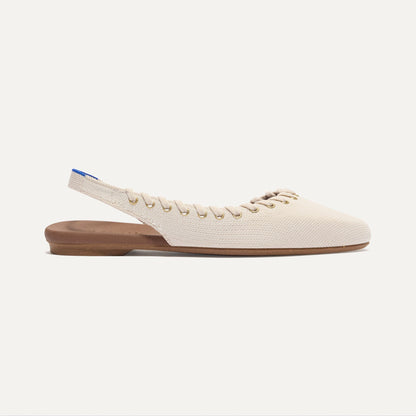 Rothy's The Almond Slingback in Eyelet Ivory