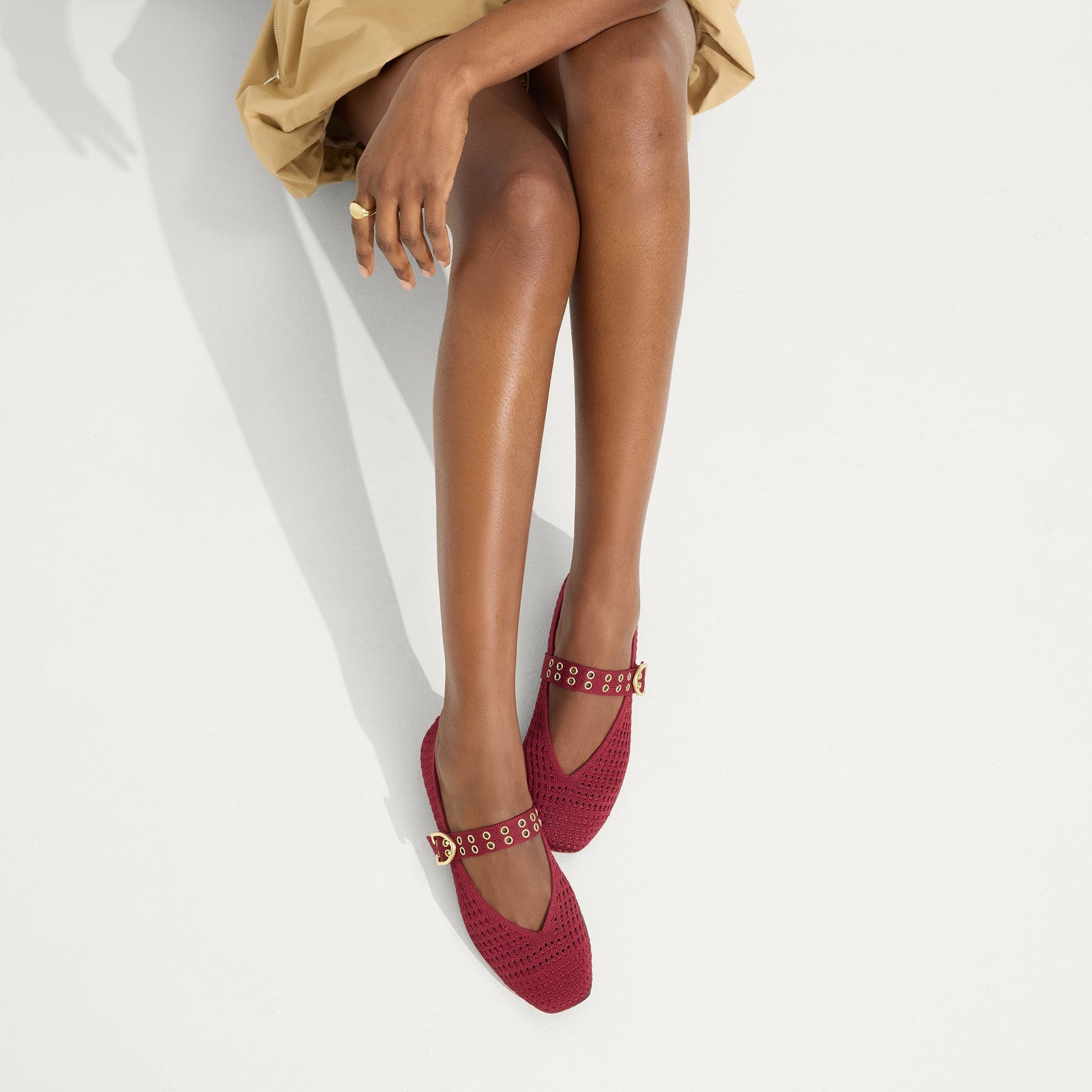 Rothy's The Max Buckle Mary Jane in Ruby Mesh