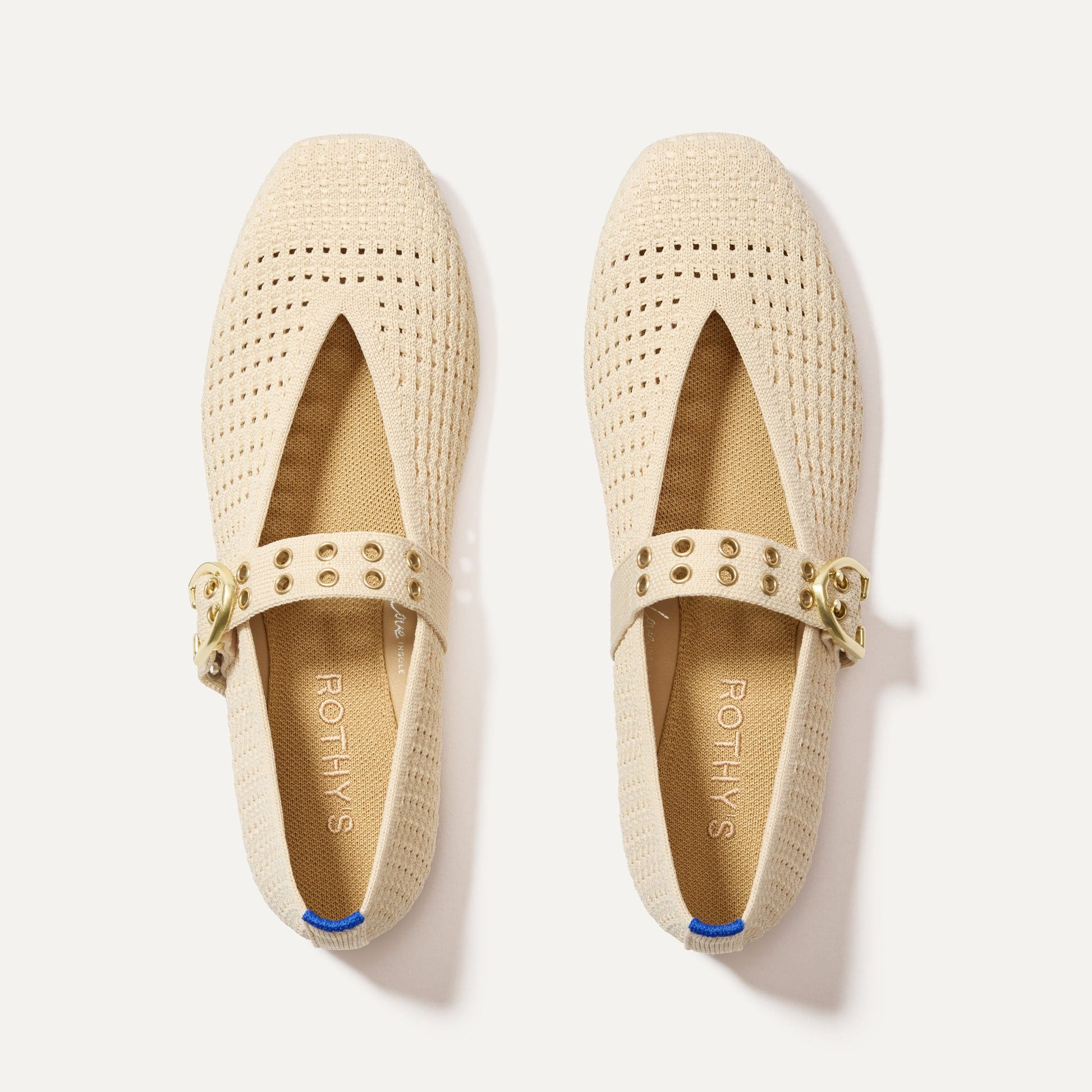 Rothy's The Max Buckle Mary Jane in Off White Mesh