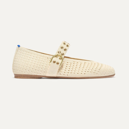 Rothy's The Max Buckle Mary Jane in Off White Mesh