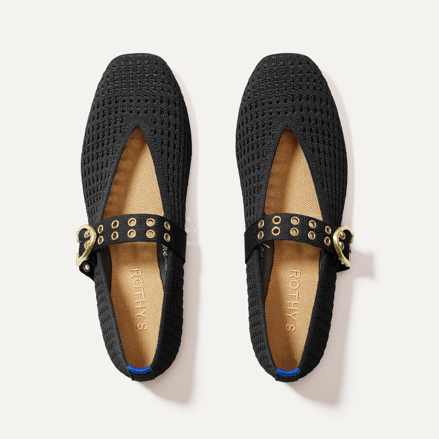 Rothy's The Max Buckle Mary Jane in Black Mesh