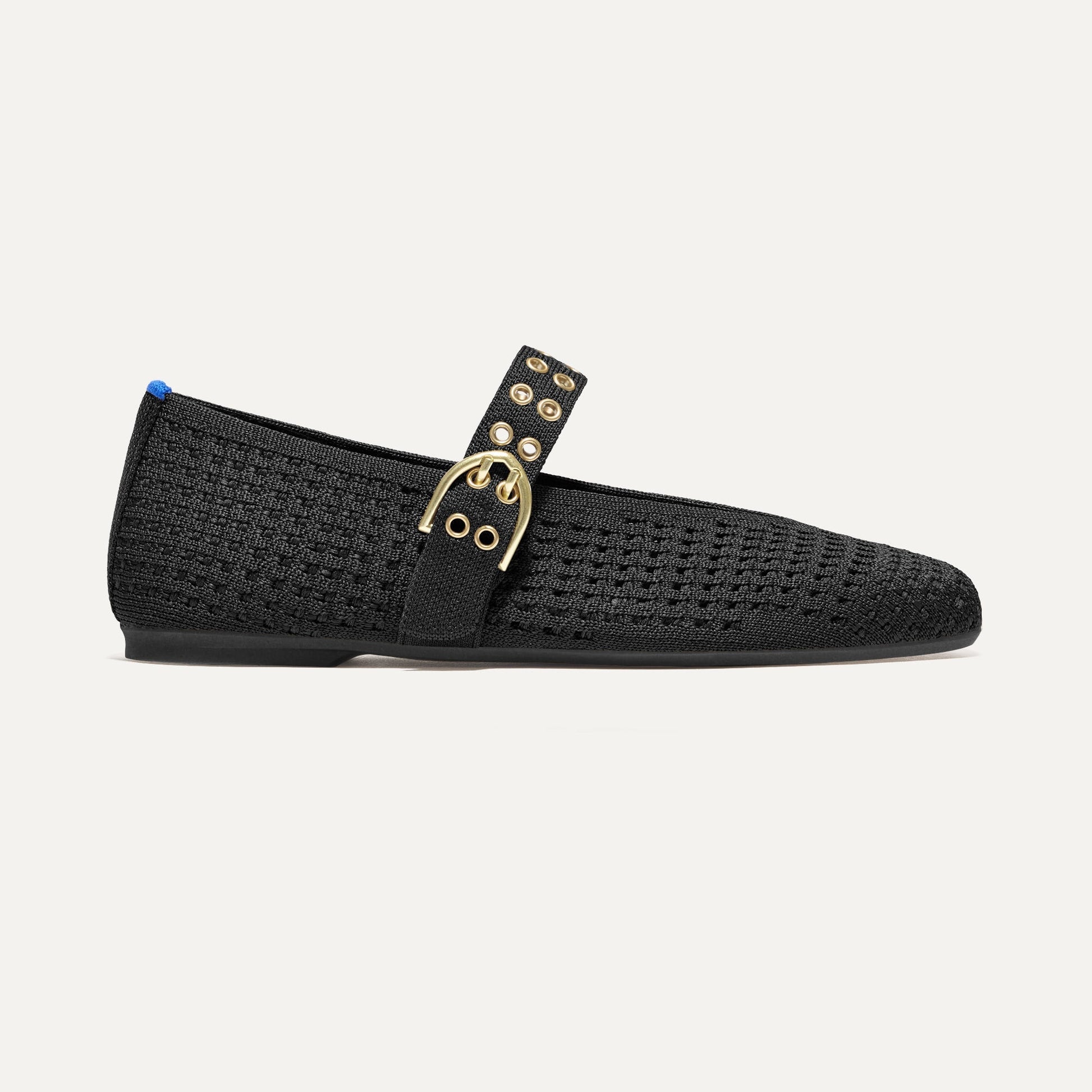 Rothy's The Max Buckle Mary Jane in Black Mesh