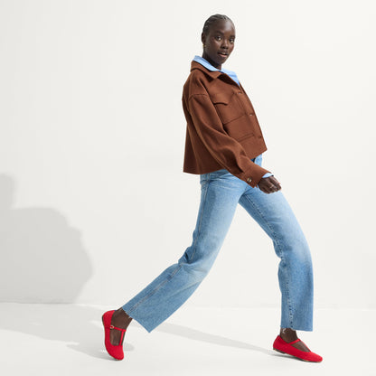 Rothy's The T–Strap Mary Jane in Red Crisp