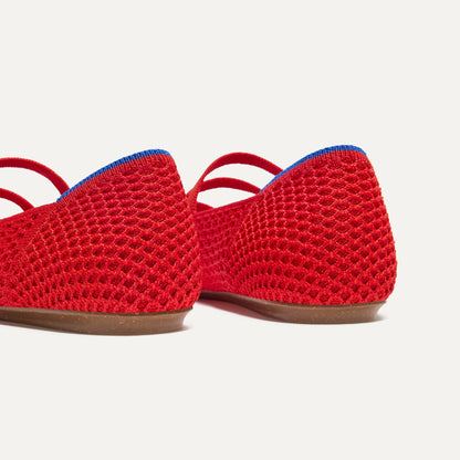 Rothy's The Double Buckle Mary Jane in Bright Red Mesh