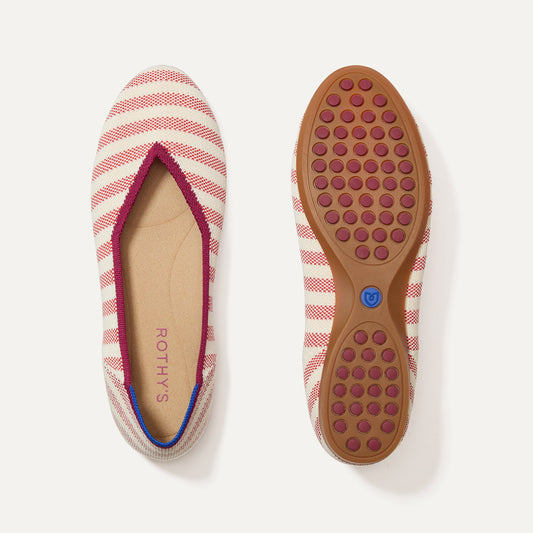 Rothy's The Daily Flat in Coral Cabana Stripe