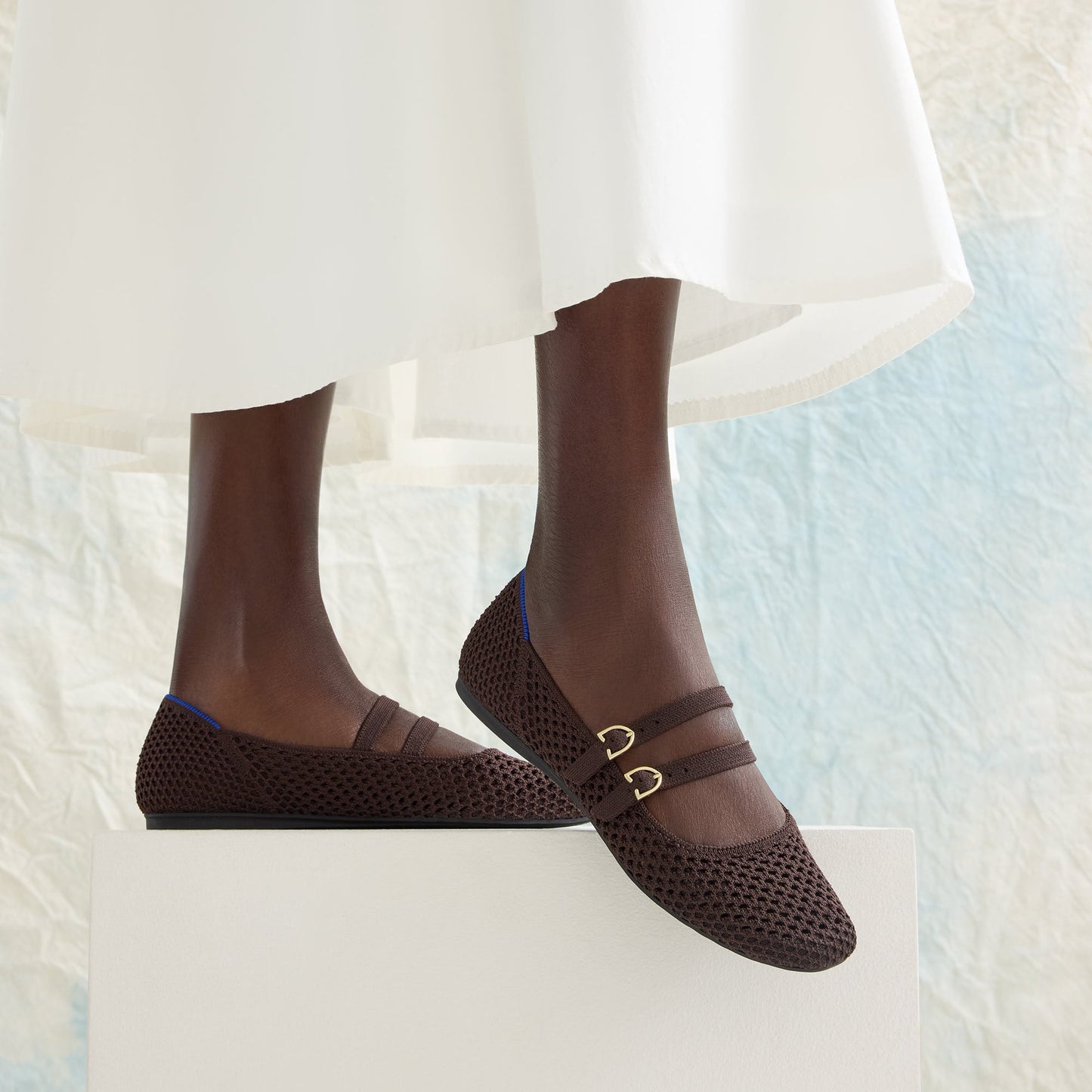 Rothy's The Double Buckle Mary Jane in Chocolate Mesh