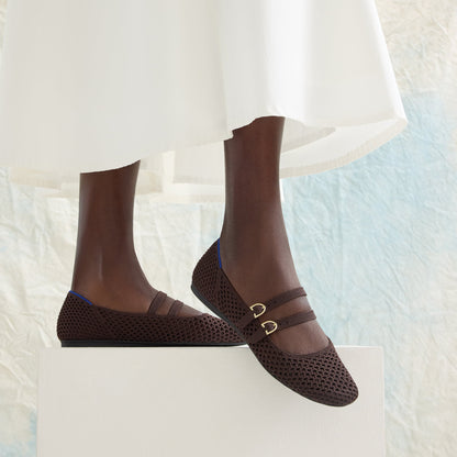 Rothy's The Double Buckle Mary Jane in Chocolate Mesh