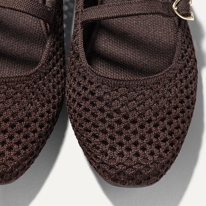 Rothy's The Double Buckle Mary Jane in Chocolate Mesh