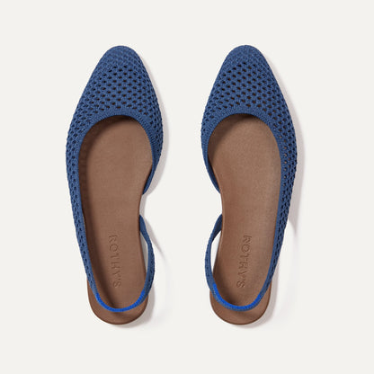 Rothy's The Almond Slingback in Deep Sea Mesh
