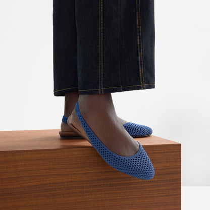 Rothy's The Almond Slingback in Deep Sea Mesh