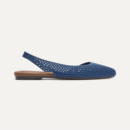 Rothy's The Almond Slingback in Deep Sea Mesh