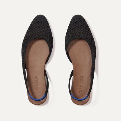 Rothy's The Almond Slingback in Black Mesh