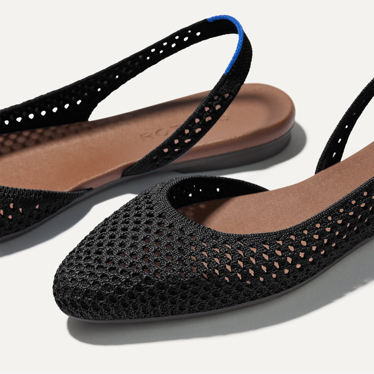 Rothy's The Almond Slingback in Black Mesh