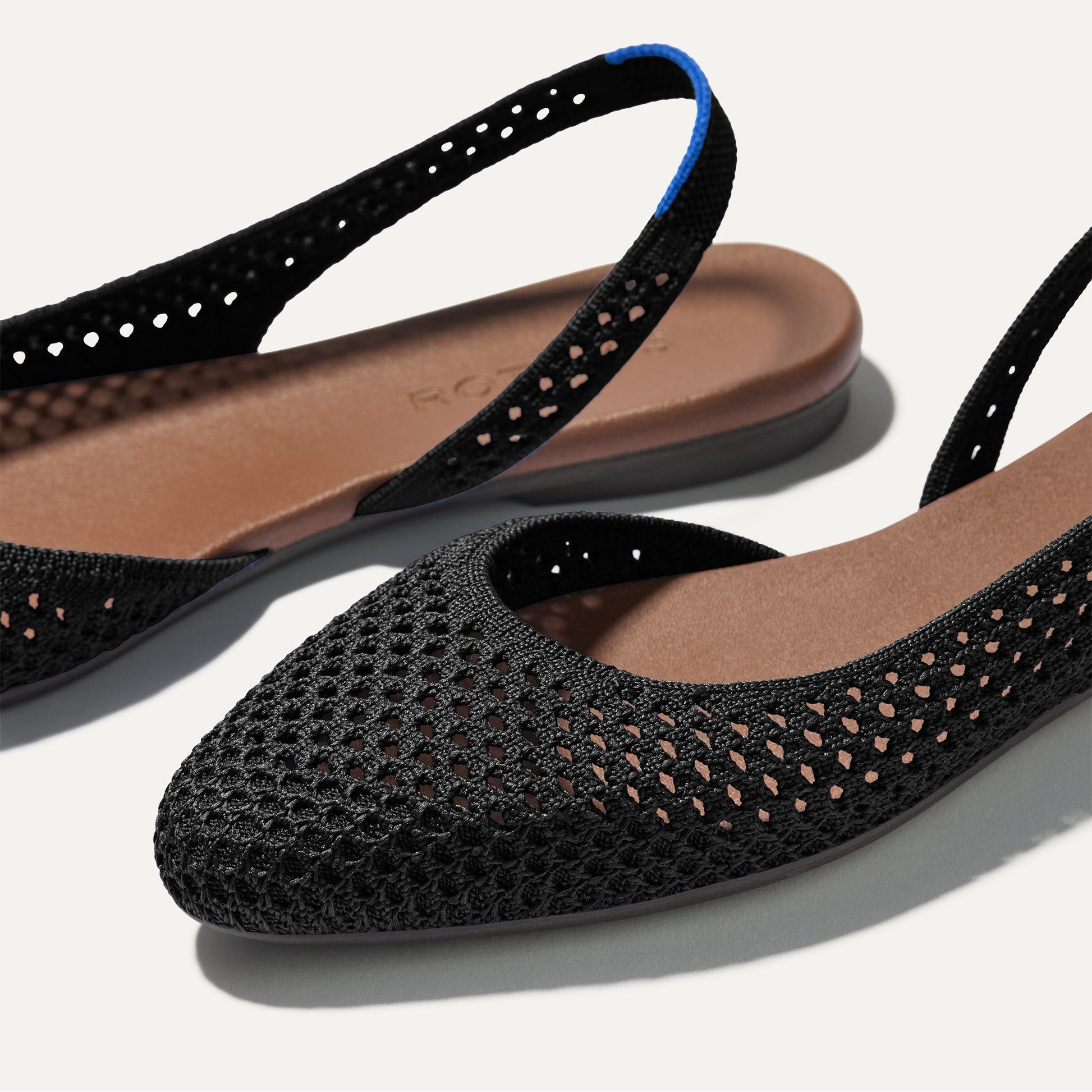 Rothy's The Almond Slingback in Black Mesh