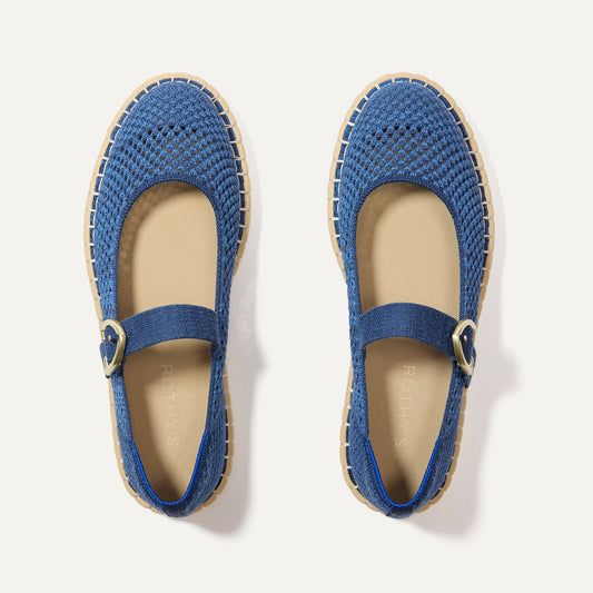 Rothy's The Espadrille Mary Jane in Blue Breeze