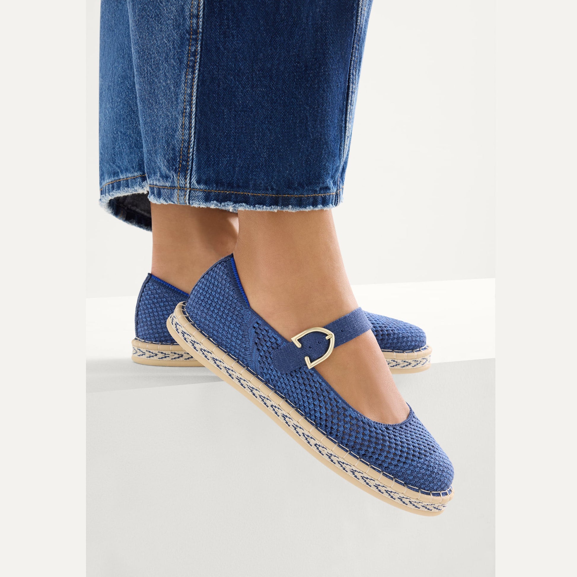 Rothy's The Espadrille Mary Jane in Blue Breeze