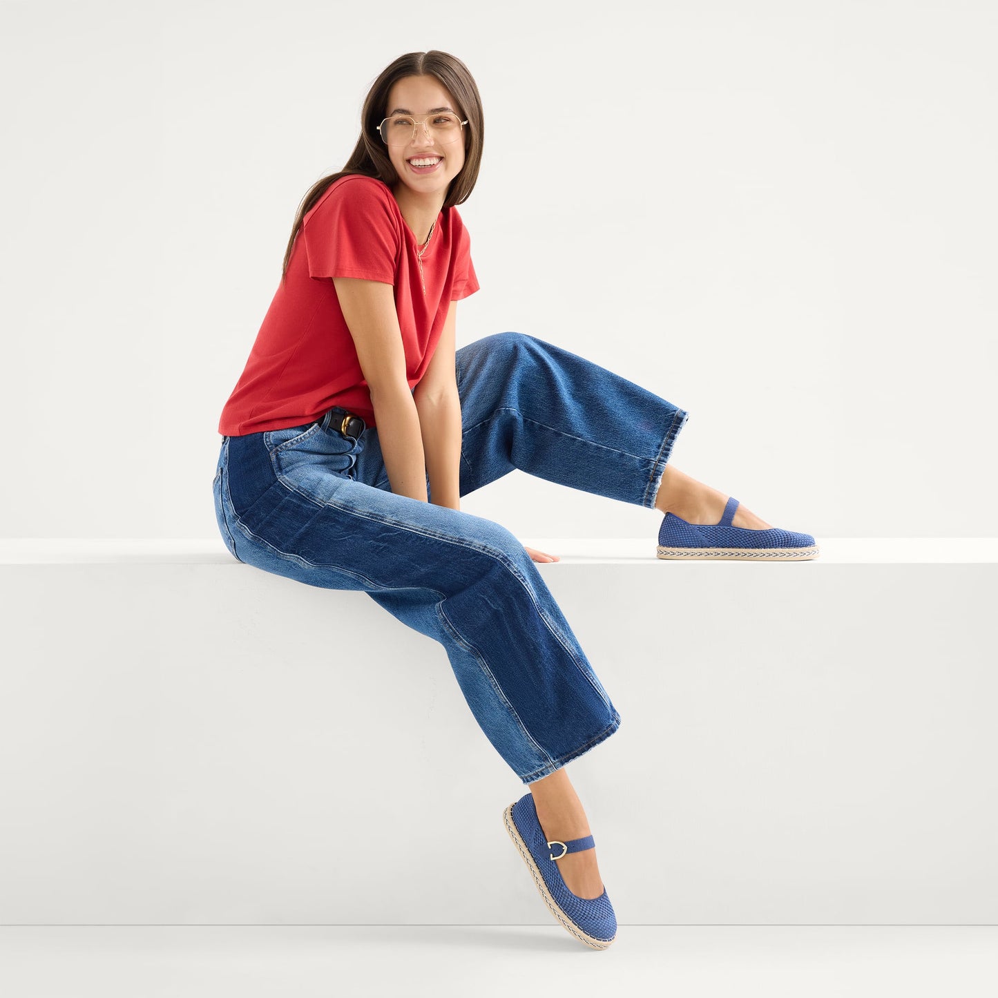 Rothy's The Espadrille Mary Jane in Blue Breeze