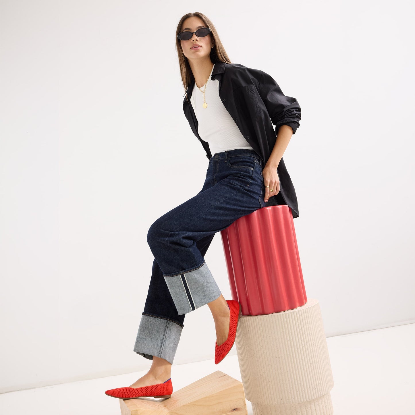Rothy's The Point II in Poppy Mesh