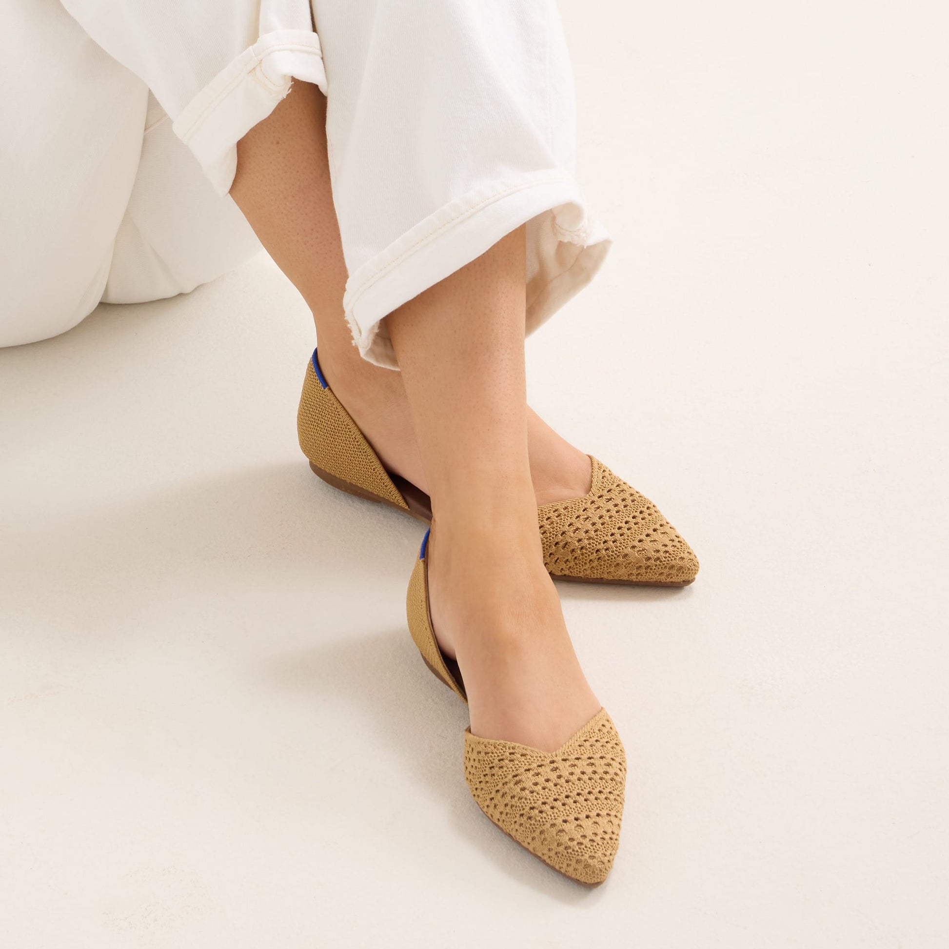 Rothy's The D'Orsay Point in Camel Crochet