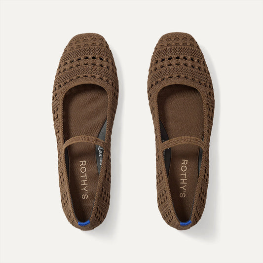 Rothy's The Max Square Mary Jane in Cinnamon Crochet