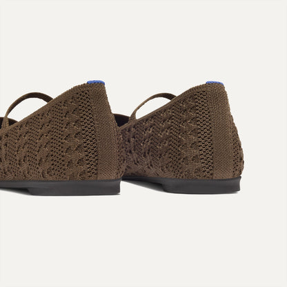 Rothy's The Max Square Mary Jane in Cinnamon Crochet