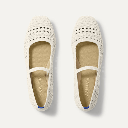 Rothy's The Max Square Mary Jane in Sandy Crochet