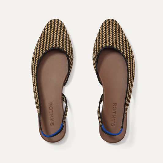 Rothy's The Almond Slingback in Butterscotch Stripe