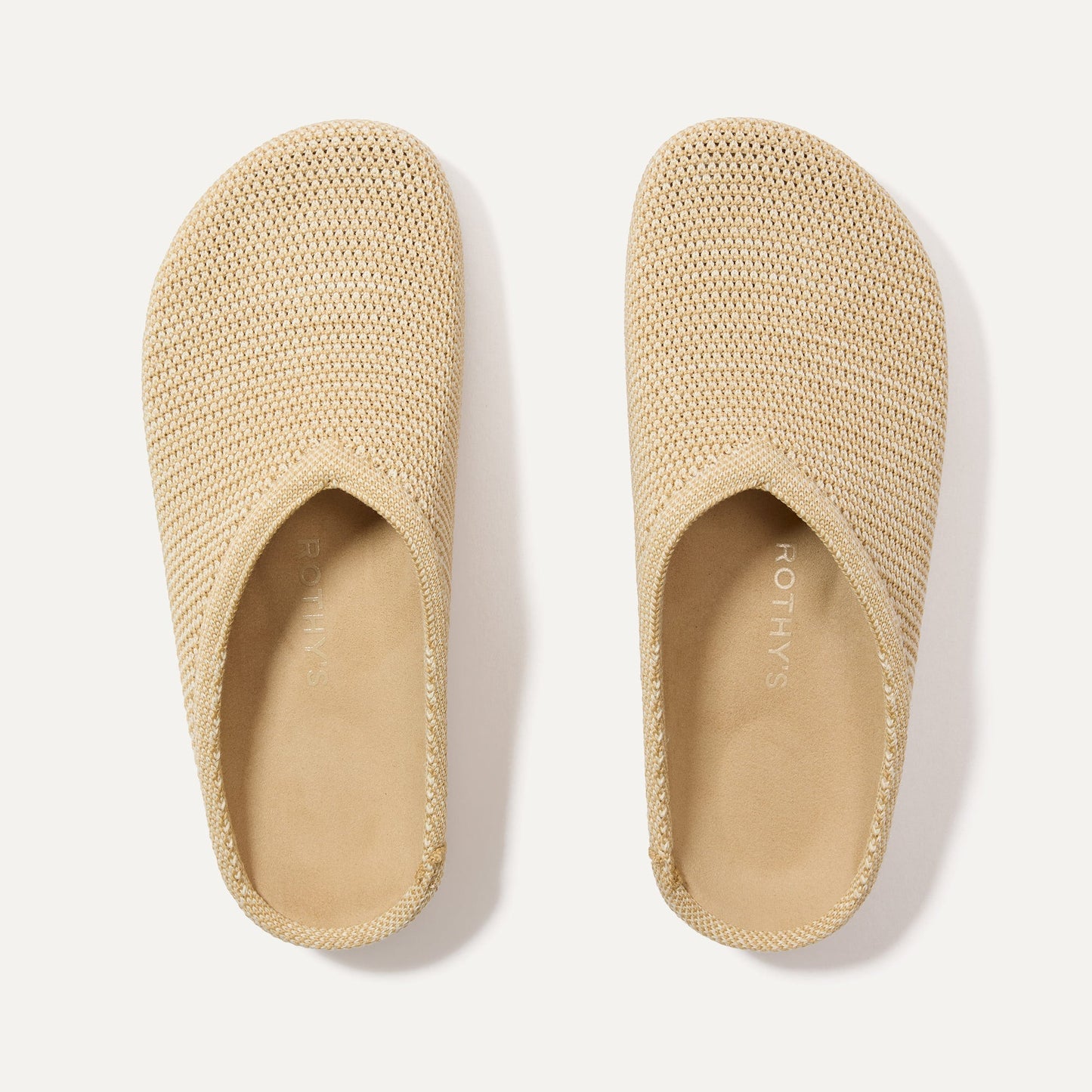 Rothy's The Casual Clog in Pelican Raffia-Knit