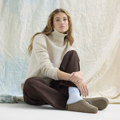 Rothy's The Casual Clog in Toffee Raffia-Knit