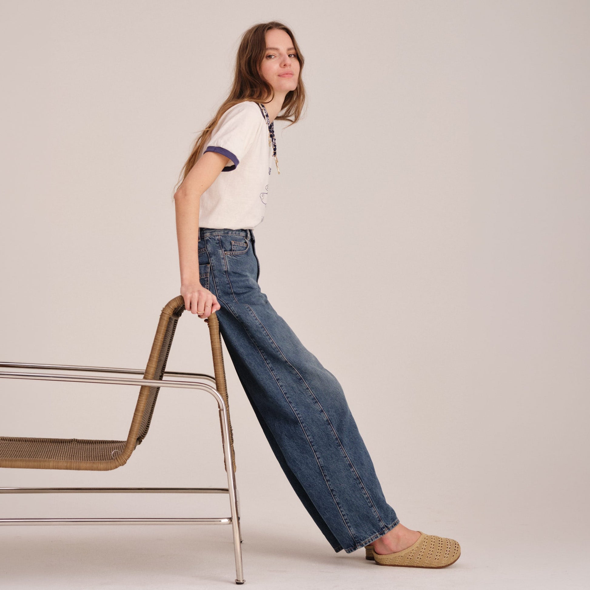 Rothy's The Casual Clog in Metallic Golden Crochet