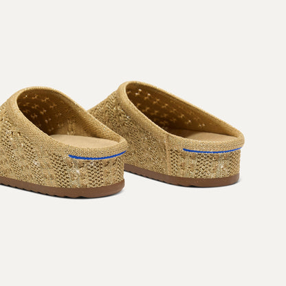 Rothy's The Casual Clog in Metallic Golden Crochet