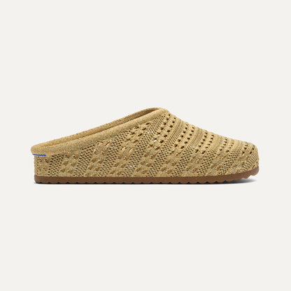 Rothy's The Casual Clog in Metallic Golden Crochet